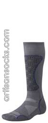 Smartwool PHD SKI LT Solid Color Knee High Socks GRAPHITE/ROYAL