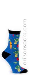 Sock It To Me Veggies Novelty Cotton Crew Socks (Calf Socks)