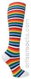 Sock It To Me Multicolor Rainbow Striped Cotton Knee High Knee Socks