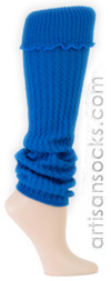 Sock It To Me Blue Cotton Leg Warmers with Ruffle