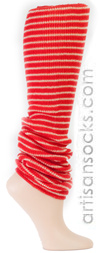 Sock It To Me Red / Yellow Striped Leg Warmers