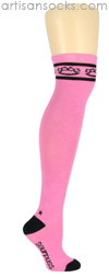 Sourpuss Brass Knuckles OTKs - Over the Knee Socks Light Pink