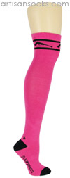 Sourpuss Pistol OTK - Over the Knee Socks Hot Pink