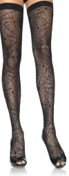 Sexy Black Lace Spider Web Thigh High Stockings