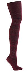 Burgundy Heathered Alpine Sweater Knit Over the Knee Socks (OTK)