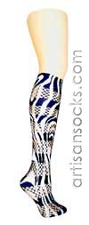 Violet Love Zebra Wild Animal Print Mix Fishnet Knee High Socks / Trouser Socks