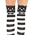 Black and White Striped Fancy Cat Tights