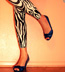 Zebra Print Footless Tights - Semi-Opaque Zebra Leggings by Celeste Stein