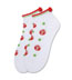 K. Bell Candy Cane Dotted Socks - White Cotton Holiday Socks (Footies)