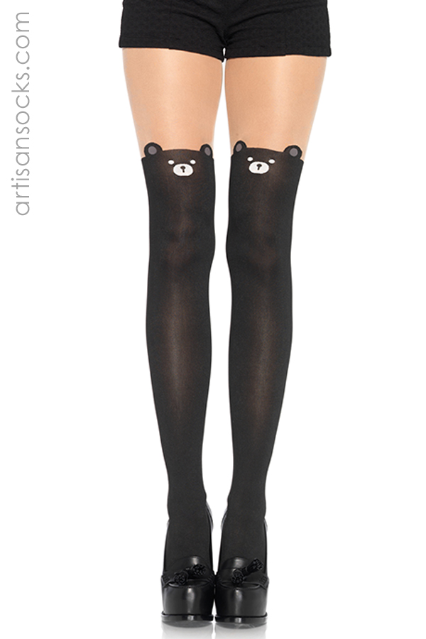 Black Bear Tights with Nude Top