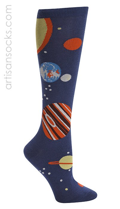 Planets Knee High Novelty Socks