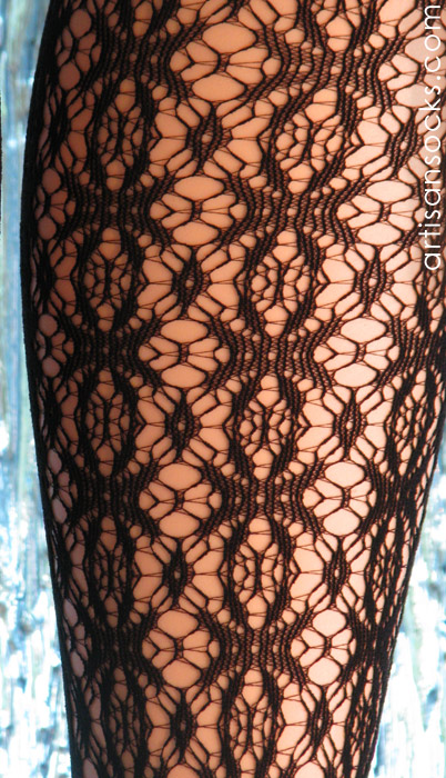 Lace tights - Black/Patterned - Ladies