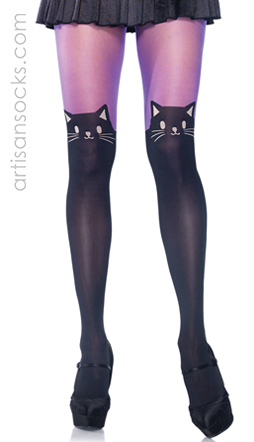Black / Purple Cat Tights