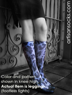 Celeste Stein Blue Cheetah Print & Denim Look Leggings
