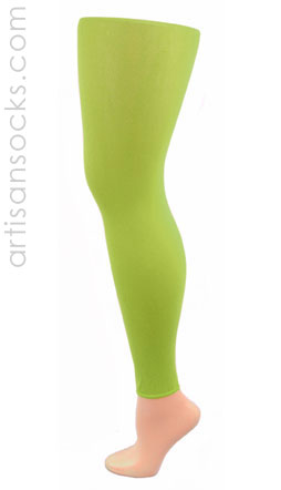 Celeste Stein Apple Green Lycra Leggings / Footless Tights