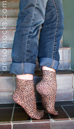 Celeste Stein Small Leopard Print Short Socks