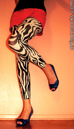 Semi-Opaque Zebra Print Leggings