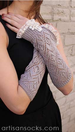 Lacey Armwarmers - Light Grey