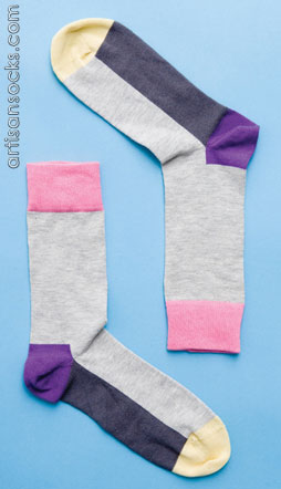 Happy Socks Five Color Block Cotton Crew Socks