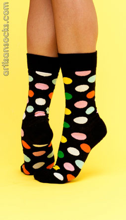 Happy Socks Big Dots Dotted Cotton Crew Socks