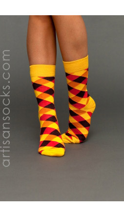 Happy Socks Multi Color Orange Argyle Socks