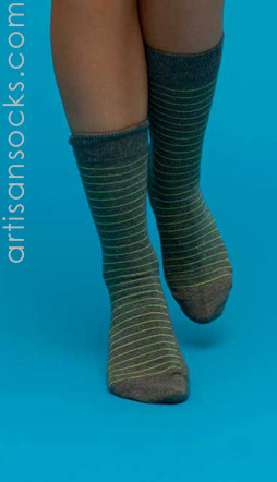 Happy Socks Thin Stripe Gray Cotton Crew Socks