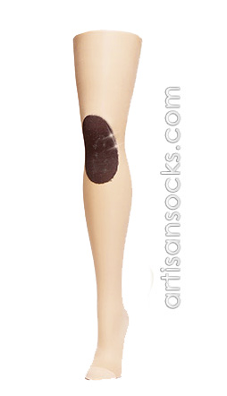 Hansel From Basel Kneepad Nylon Tights in Sheer Beige and Black