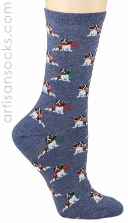 Hot Sox Christmas St Bernard Socks