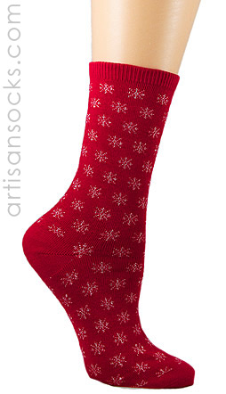 Winter Snowflake Socks in Red, Black or Charcoal