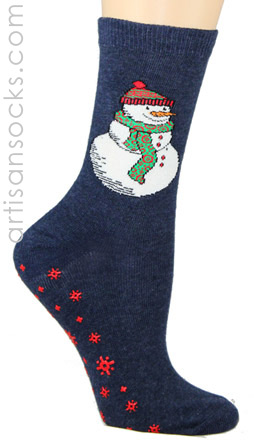 Snowman Socks - Non Skid Socks