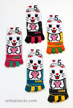 Japanese Love Kitty Toe Socks