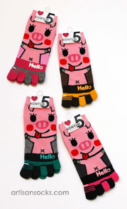 Japanese Hello Piggy Toe Socks