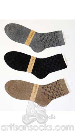 Japanese Snug Fit Metallic Ribbon Mini Crew Socks