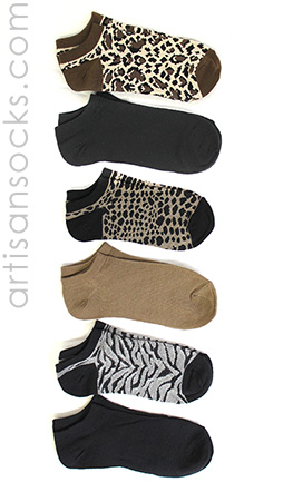Heather Animal Ankle Socks 6PK