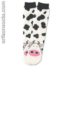 K. Bell Tubular Cow Sock - Animal Print Crew Socks