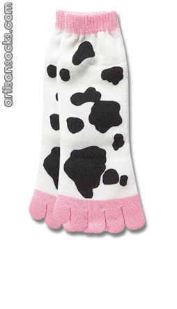 K. Bell Cow Toe Sock Novelty Crew Socks