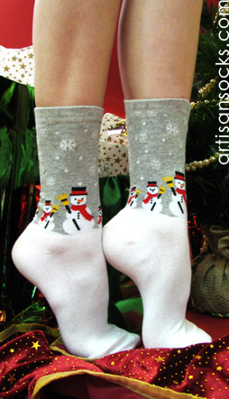 K. Bell Snowman Holiday Crew Socks