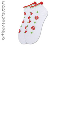 K. Bell Candy Cane Holiday Footies - Cotton Socks