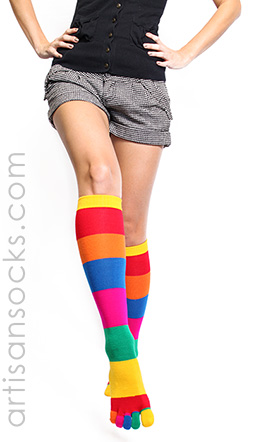 Rainbow Socks with Toes