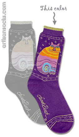 Laurel Burch Rainbow Cats - Purple Socks