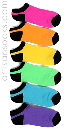 Assorted No Show Socks - 6 Pack of Socks