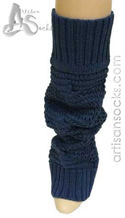 Lara Kazan Spring Legs  Cotton Blue Loose Knit Leg Warmers