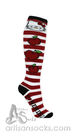 Loungefly HELLO KITTY - APPLES Striped Cotton Knee High Socks