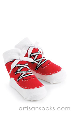 Red Sneaker Baby Socks Shoes