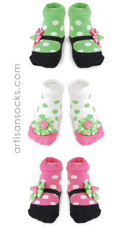 Baby Socks Set of Polka Dot Maryjane Socks