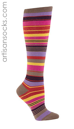 Multi Color Striped Knee High Socks