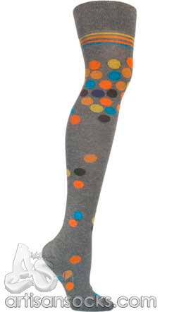 Ozone BUNCHED DOTS GRAY Dotted Angora Over The Knee Socks (OTK)