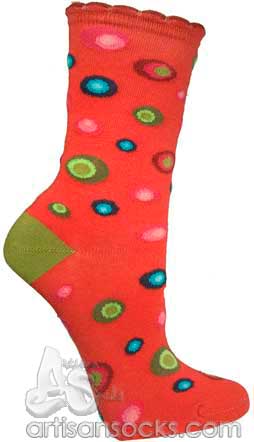 Ozone Dots in Dots Dotted Cotton Crew Socks