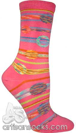 Ozone Outerspace Rose Geometric Cotton Crew Socks