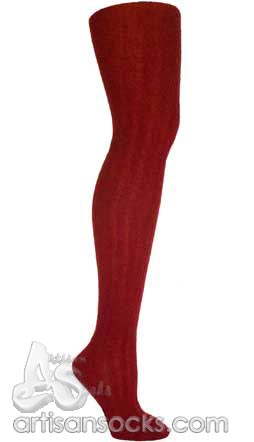 Ozone JAMBIERE MOHAIR RED Thigh High Socks